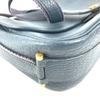 HERMES Logo Noumea Shoulder Bag Hand Bag Drawstring Shoulder Bag Leather Navy