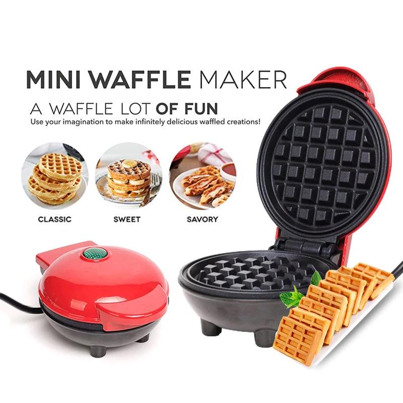 US-Stecker Tragbarer Mini Elektrischer Waffelmaker Antihaftbeschichtete Pfanne Leicht zu Reinigen Kinderfrühstück Toaster Maschine Eierkuchen Sandwich