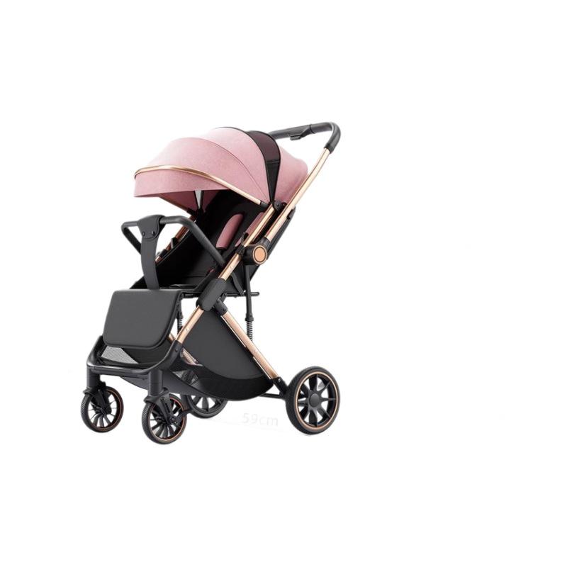 Lightweight Foldable Baby Stroller, High View, Two-Way Pushing, Newborn Essential, Safe, Sit-and-Lie Design