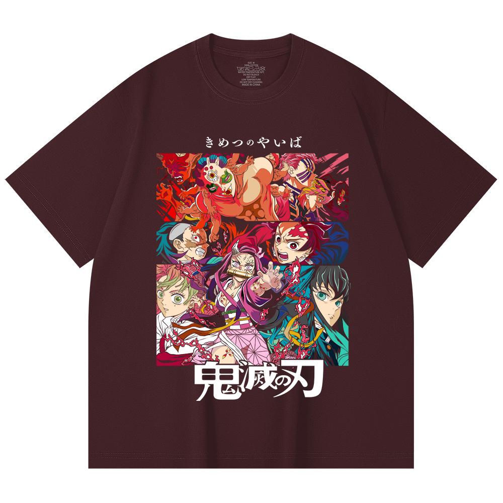 230 Gsm 100% Cotton Demon Slayer V26 Print Unisex Heavy Cotton T Shirt