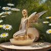 Resin Angelic Statue Flower Girl Decorative Ornament High Decorative Figurine for Christmas and Thanksgiving Day