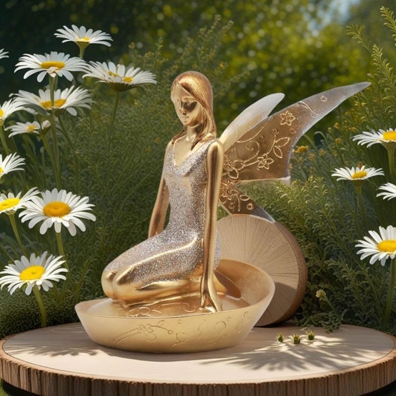 Resin Angelic Statue Flower Girl Decorative Ornament High Decorative Figurine for Christmas and Thanksgiving Day