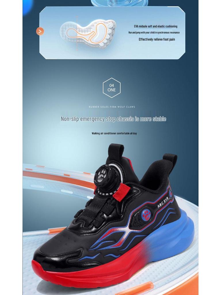 2025 Boys' Non-Slip Leather Basketball Shoes for Older Children & Primary School – Autumn/Winter Style for Running