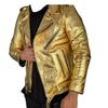 Stylish Motorcycle Men's Jacket Golden Leather Handmade Genuine Lambskin Warm Soft