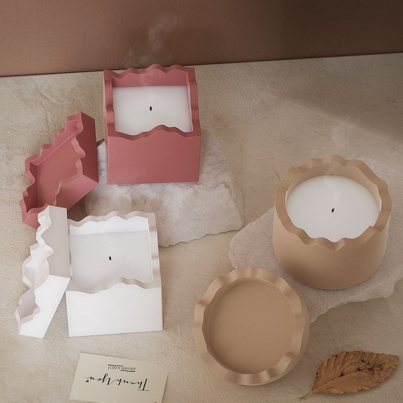 Silicone Cake Molds Resin Square Round Irregular Shape Storage Container Aroma Gypsum Candle Cup Silicone Mold