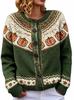 Fair Isle Color Block Single-Breasted Cardigan - Women's Autumn/Winter Knitwear