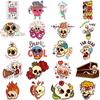 46PCS Cartoon Cute Skeleton Graffiti Sticker Luggage Pen Guitar Notebook Characters Guitar Waterproof Halloween Sticker Hot Item