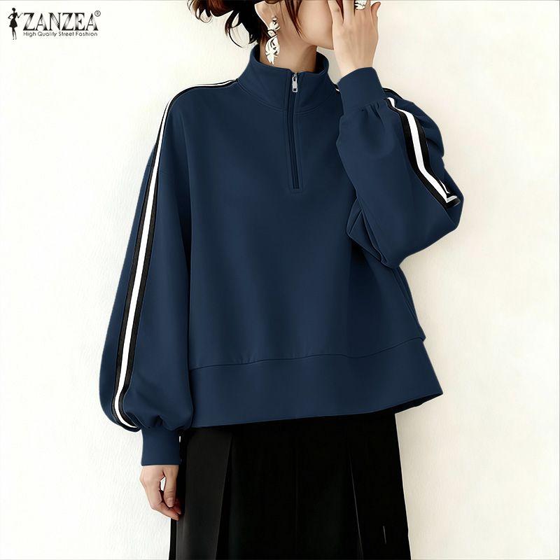 ZANZEA Women Casual Stand Collar Long Sleeve Blouse