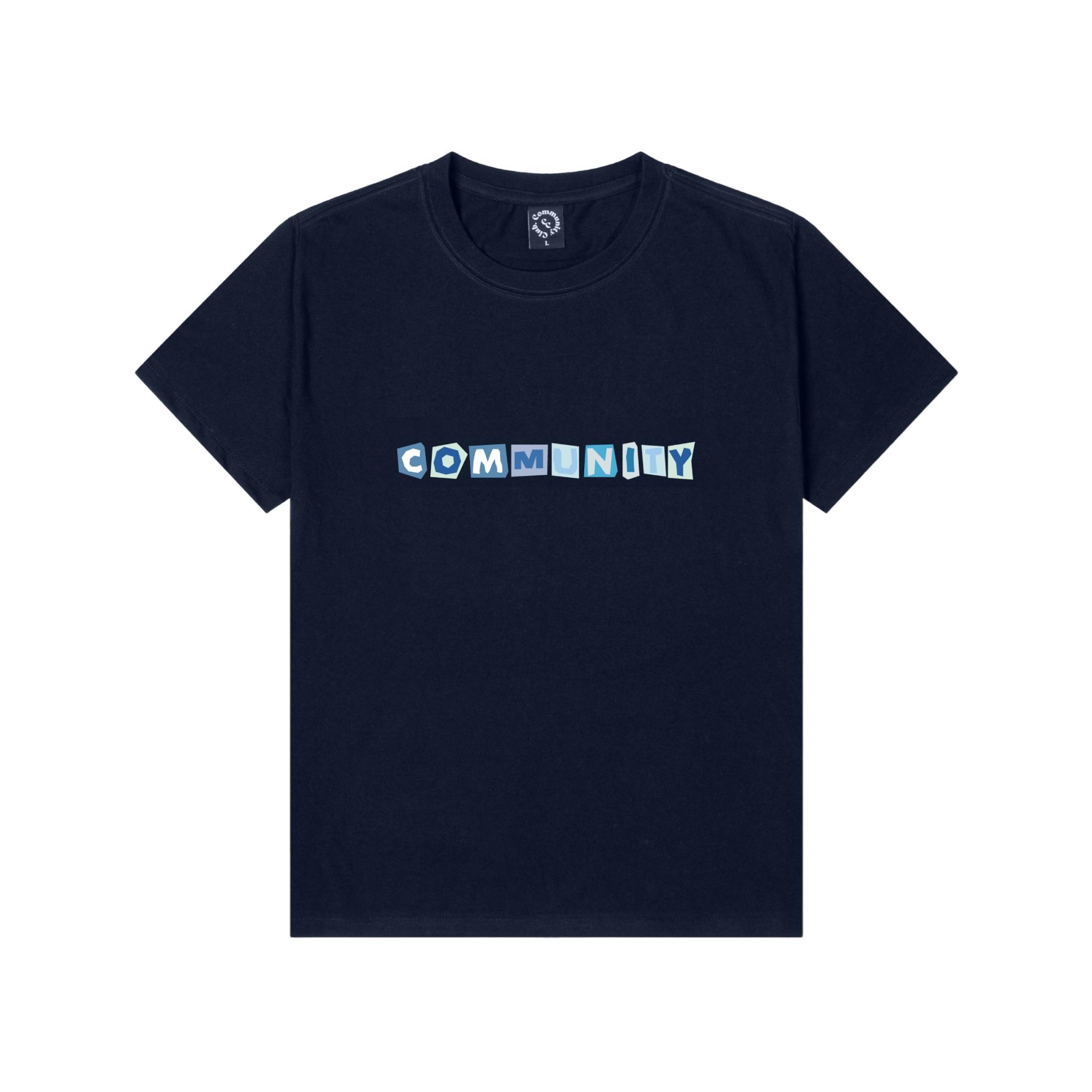 Community Club Ransom Letter Tee Navy Xl