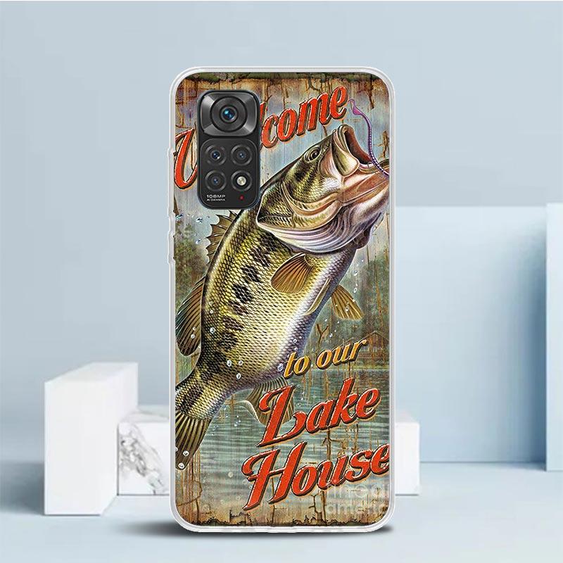 Fischereiverein Grafik Handyhülle Für Xiaomi Redmi Note 15 14 14S 13 12S 12 Pro Plus 11S 11 11T 11E 10S 10 + Weiche TPU Rückseite R