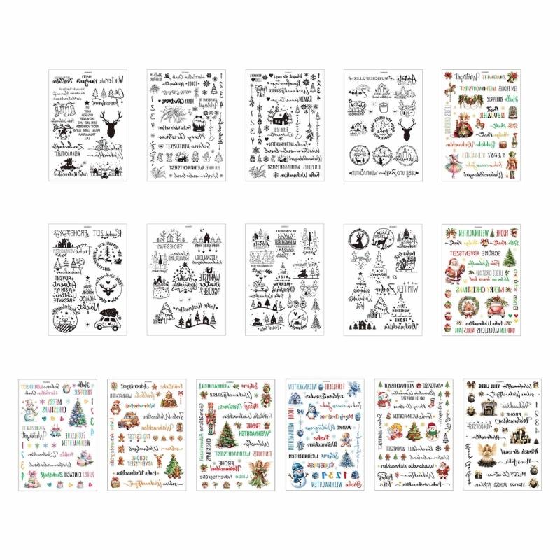 

16pcs Candle Decal Christmas Pack Elegant Christmas Candle Sticker Water Slide Film For DIY Decorations 1