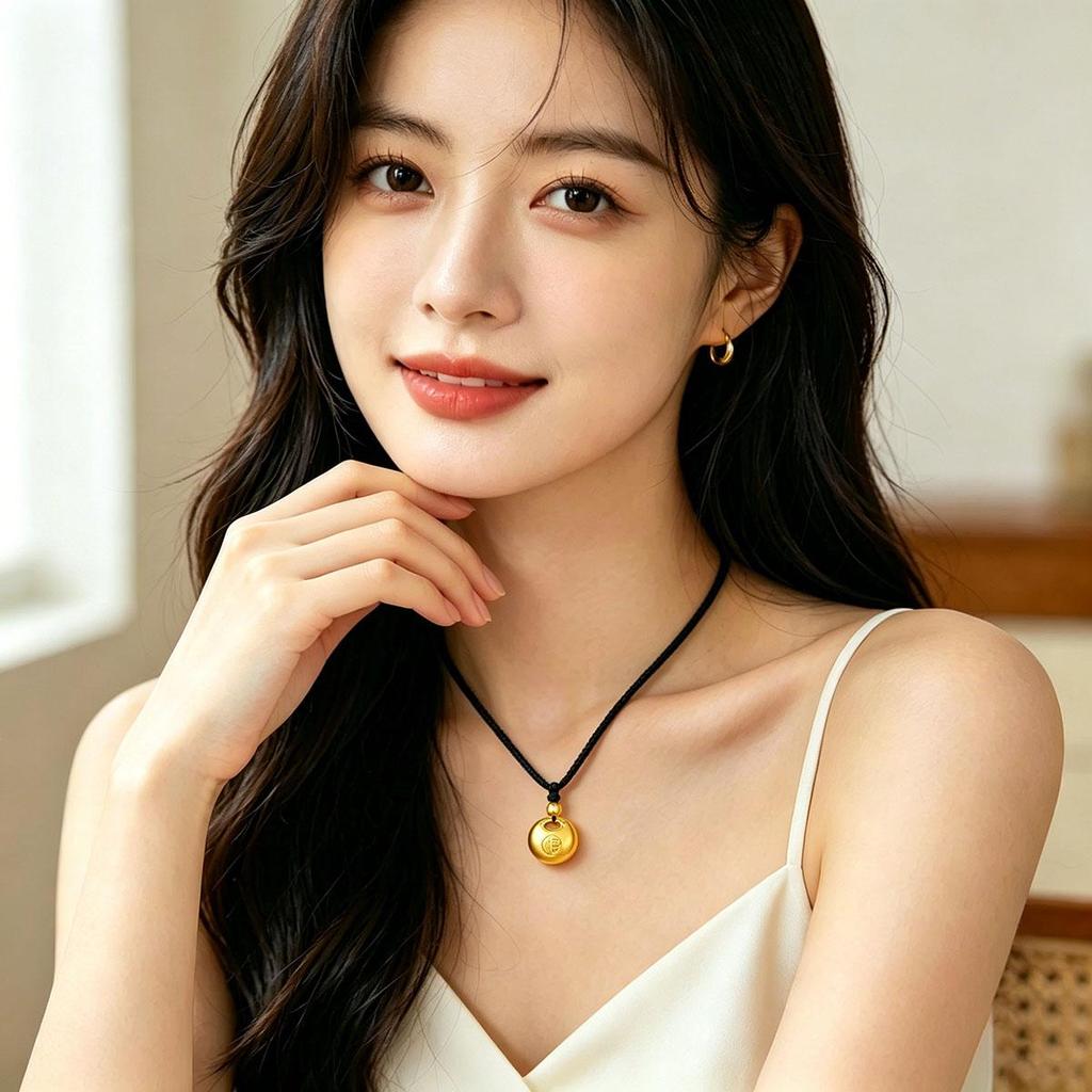 Little Fat Blessing Gold Pendant, Men's and Women's Necklace, Fashion New Style Versatile Couple Collarbone Chain