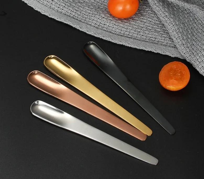 Tea Spoon Stainless Steel Flat Espresso Dessert Small Coffee Scoop Mixer Stirring Bar Kitchen Tableware