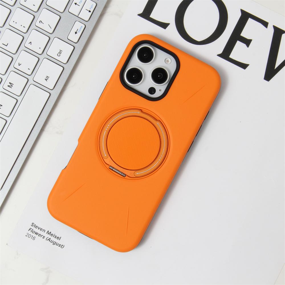 Wireless Charging Strong Magnetic 360° Rotating Ring Stand PU Leather Phone Case For iPhone 17 16 15 14 13 12 Pro tective Case