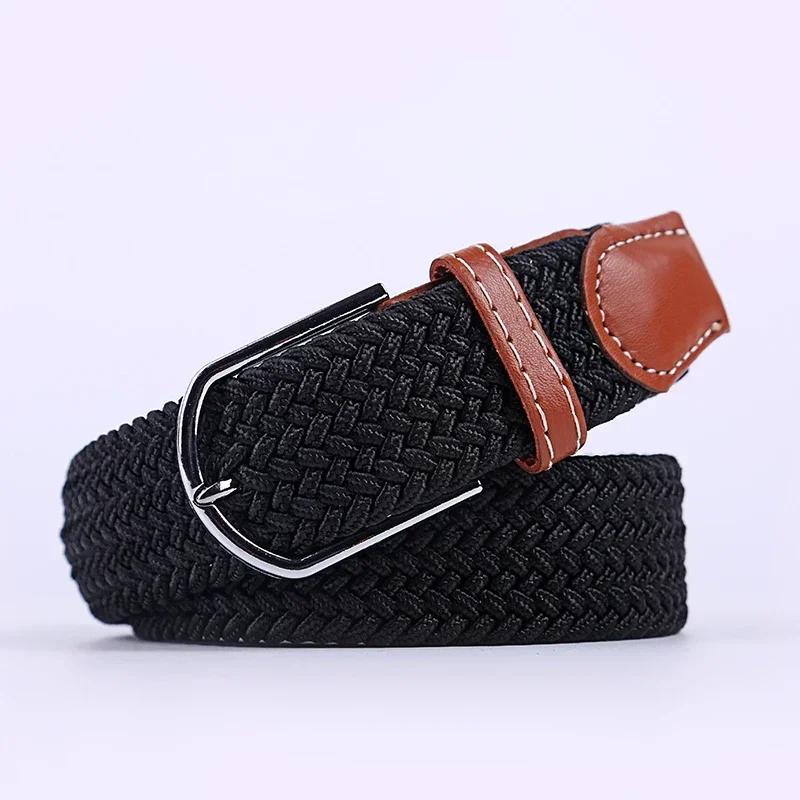 

Women s Belt Fashion Casual Woven Elastic Belt Outdoor Sports Military Tactical Strap Climbing Work Belt Unisex Jeans Pants 3.3cmX107cm