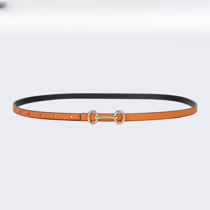 Narrow Belt Women's Fashionable Versatile Dress Belt Thin Decoration Retro Gold Buckle Summer Trousers