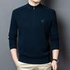 Fengxun Men's 100% Wool Thickened Half-Zip Sweater FXT6511