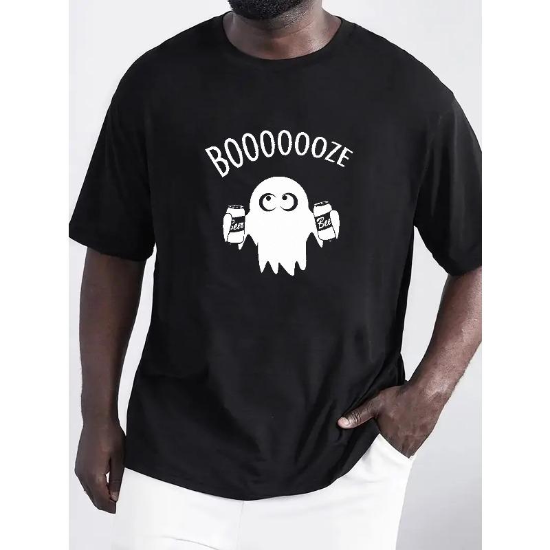 Мужская удобная стильная футболка с принтом милого призрака на Хэллоуин, Мужская летняя одежда для улицы с графическим рисунком, Мужская одежда, Топы для мужчин, Подарок для мужчин S чёрный