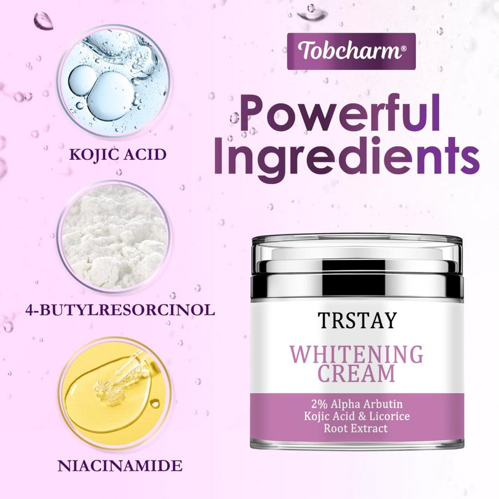 Arbutin & Kojic Acid & Lakrisrotekstrakt - Whitening Hydrating Brightening Tightening Cream