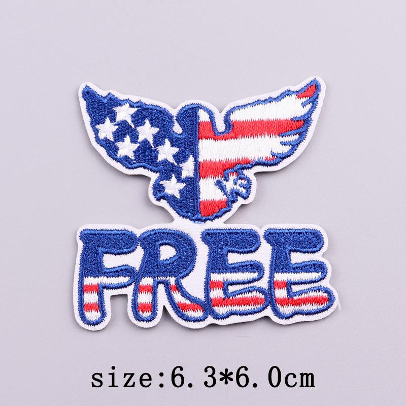 Нашивки в американском стиле, термонаклейки для одежды, вышитые нашивки с изображением белоголового орлана на одежде, наклейки на День независимости США