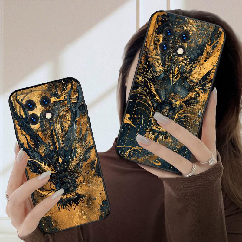 Golden Dragon For OnePlus 8 9 11 12 13 10 Pro 9RT 8T 12R Ace 3 5 2V Nord CE 2 4 Lite N20 SE 30 N200 silicone soft phone case