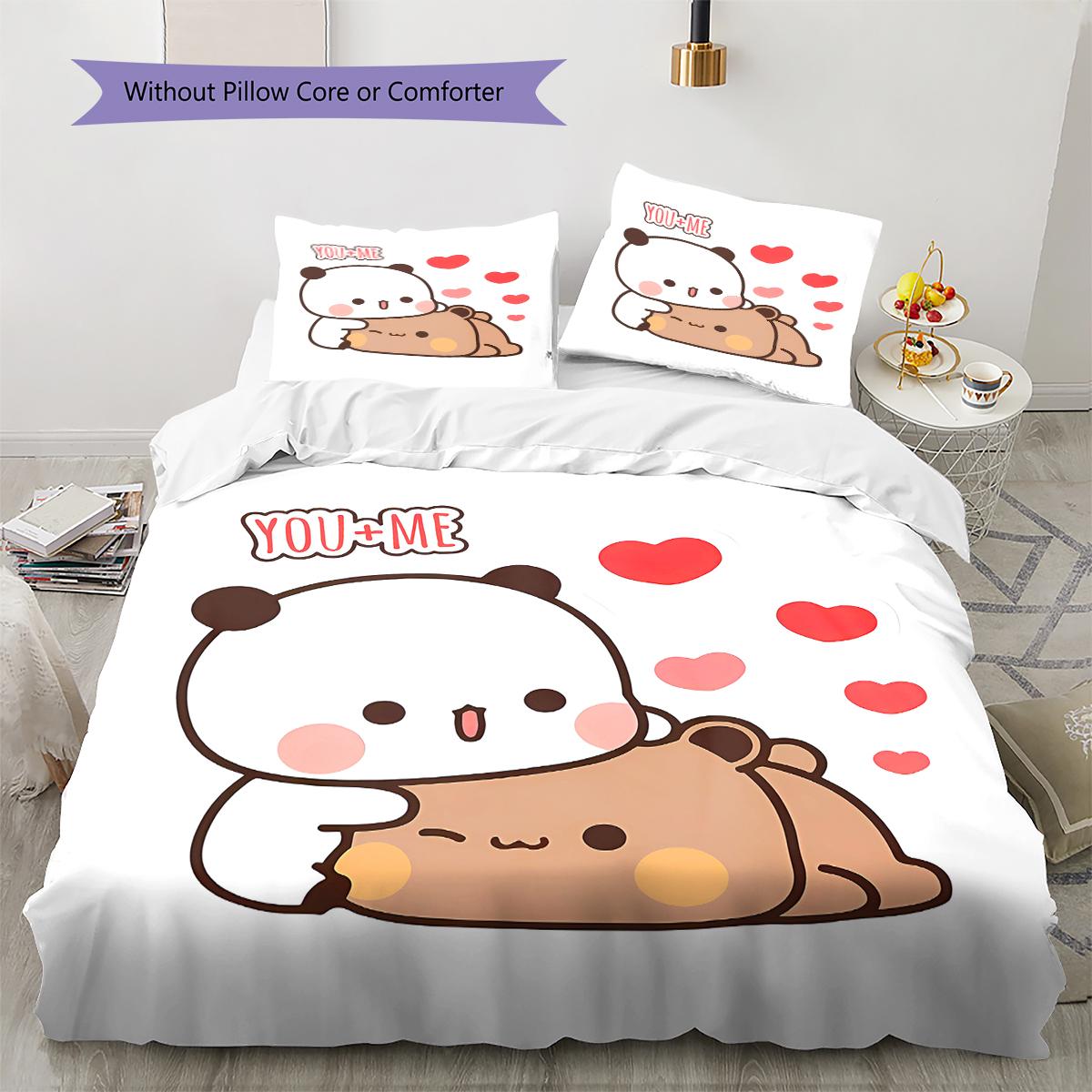

Bubu Dudu Pattern Bedding,Quilt Set Quilt Cover Pillowcase Home Birthday Gift (1 * duvet cover + 2 * pillowcase, without core) 135x200cm