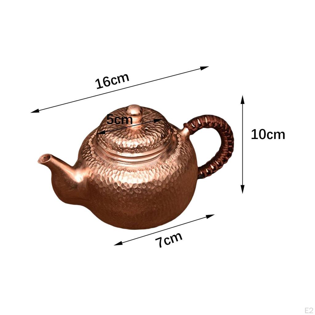Copper Tea Kettle Boiler for Stovetop 350ml Thick Hammered Teapot Kitchen Party Household