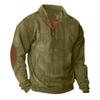 Men's Corduroy Button-Up Stand Collar Long Sleeve Sweatshirt