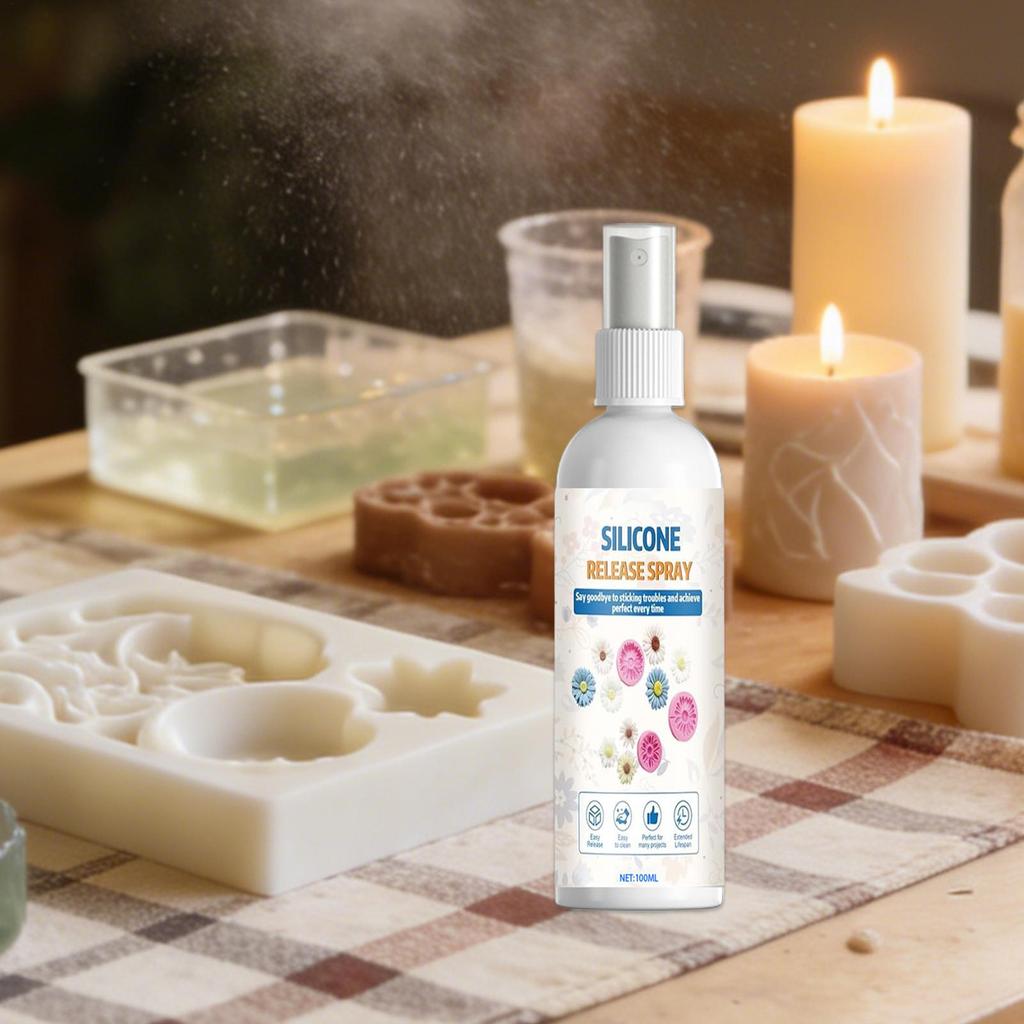 DIY-Formenspray 100ml Leicht zu entformendes Mittel Trennmittel Silikon-Trennspray mit Pinsel für Profis Anfänger
