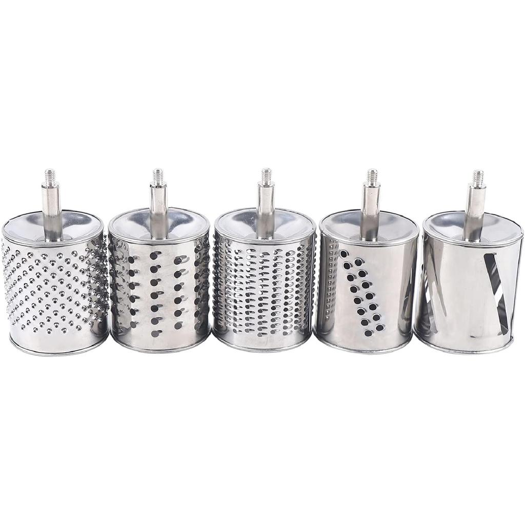 Upgrade Stainless Steel Rotary Vegetable Cheese Grater Potato Slicer Rotary Handheld Grater with 5 Blades Dishwasher Safe