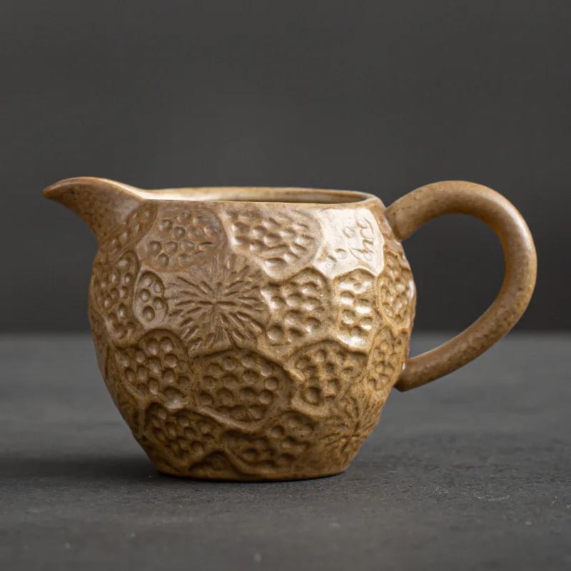 

Japanese style side cup tea sea retro stoneware gilt iron glaze tea divider public uniform cup