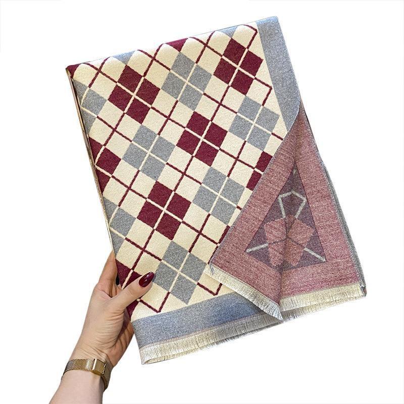 Imitation cashmere scarf women's autumn and winter new Tianzige thickened warm dual-purpose scarf shawl