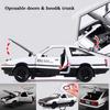 Mzexoma Initial D Toyota Trueno AE86 Alloy Diecast Car Model Sports Car Toy for Kids and Adults, Pull-Back Toy Car (Black Type A)