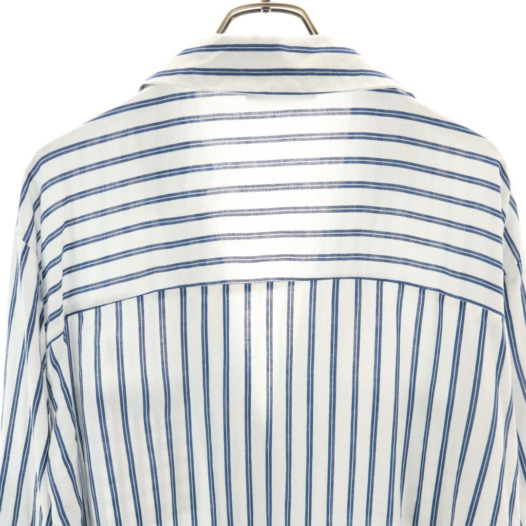 Zara Linen Blend Stripe Long Sleeve Skipper Long Shirt Dress XXL Women Used