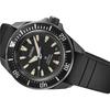 SEIKO PROSPEX SAMURAI DIVER series 200 meters waterproof automatic/manual mechanical movement silicone strap 41.7mm men's watch black dial SBDY133