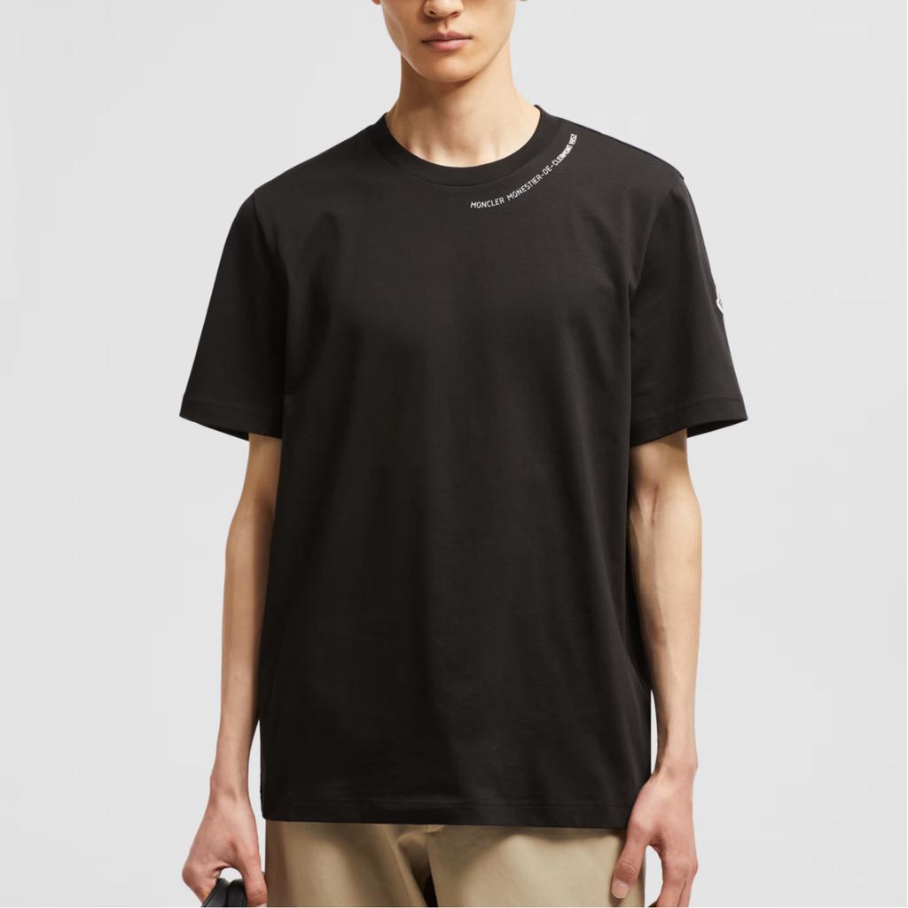 Moncler Solid Color Loose Fit Crew Neck Short Sleeve T-Shirt Men Tops Black K1-091-8C00078-8390T-999