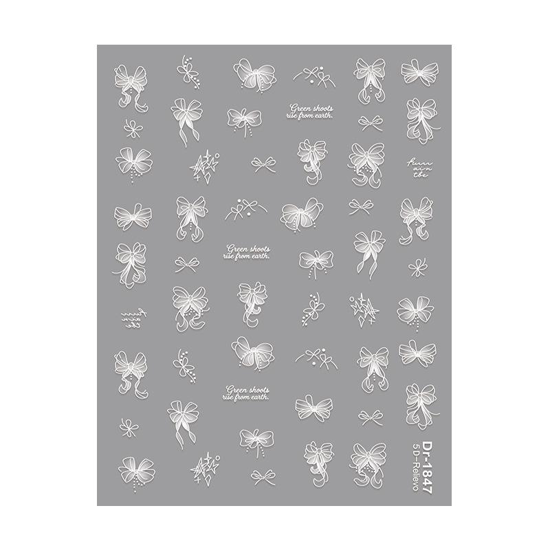 Redanco 5D Cartoon Nail Stickers: Lace Gauze Bow Knot 3D Art (Design: DR1847) Dr-1847