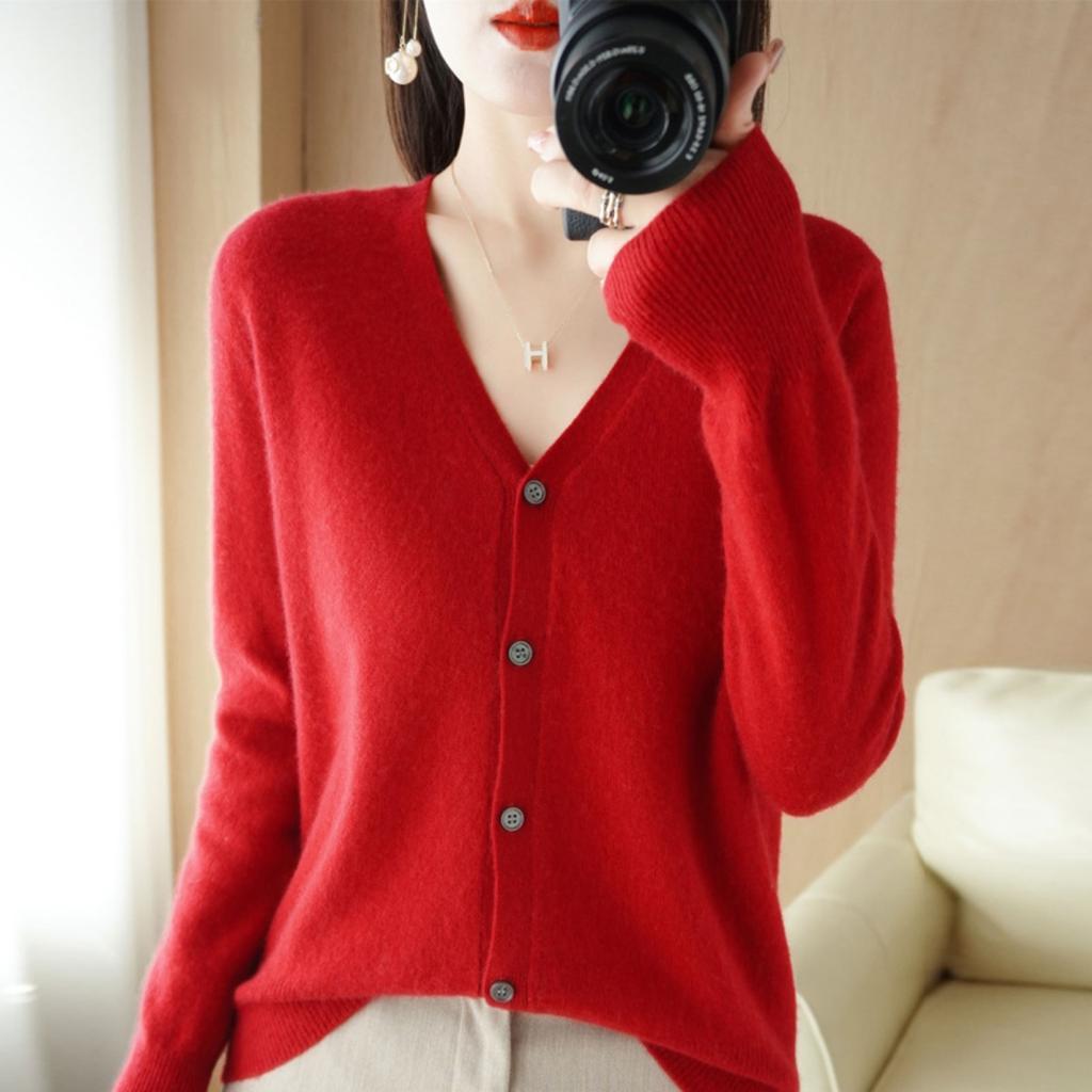 Autumn and Winter Cardigans, Women's Loose Plus Size Knitwear, Women's Tops, Long Sleeved Women's Sweaters