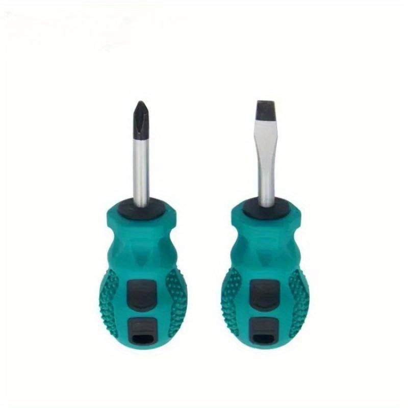 Magnetic Screwdriver Mini Portable Short Shank Screw Driver Rubber Handle Phillips Slotted Screwdriver Repair Hand Tools