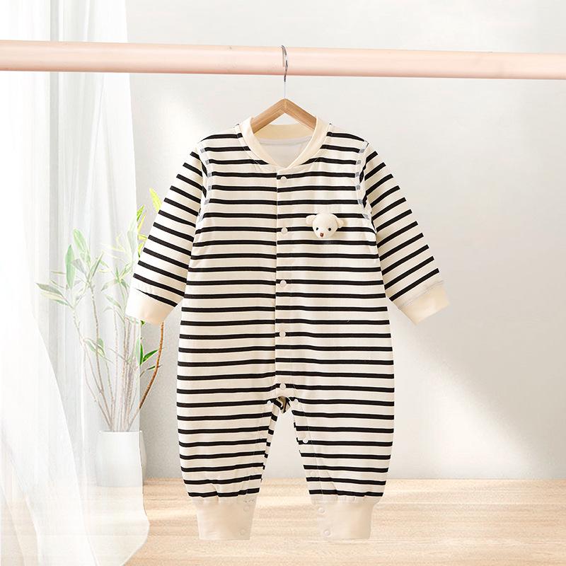 

Детский стеганый комбинезон унисекс - 100% хлопок, теплый, с длинными рукавами, 40 г, идеально подходит для ползания