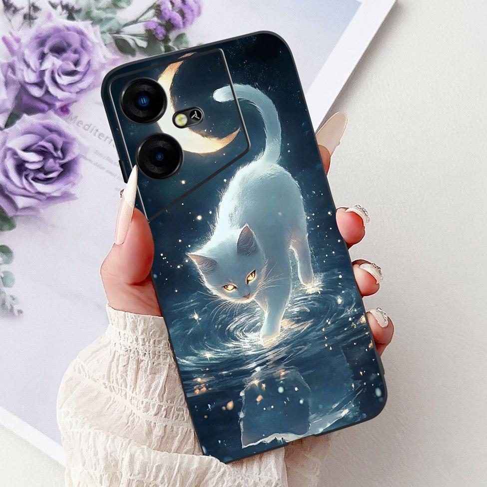 6,82'' Für Techno Pova Neo3 LH6n Rückabdeckung Für Tecno Pova Neo 3 Hülle Silikon Luxus Mode Niedliche Cartoon Katze Stoßfest Funda