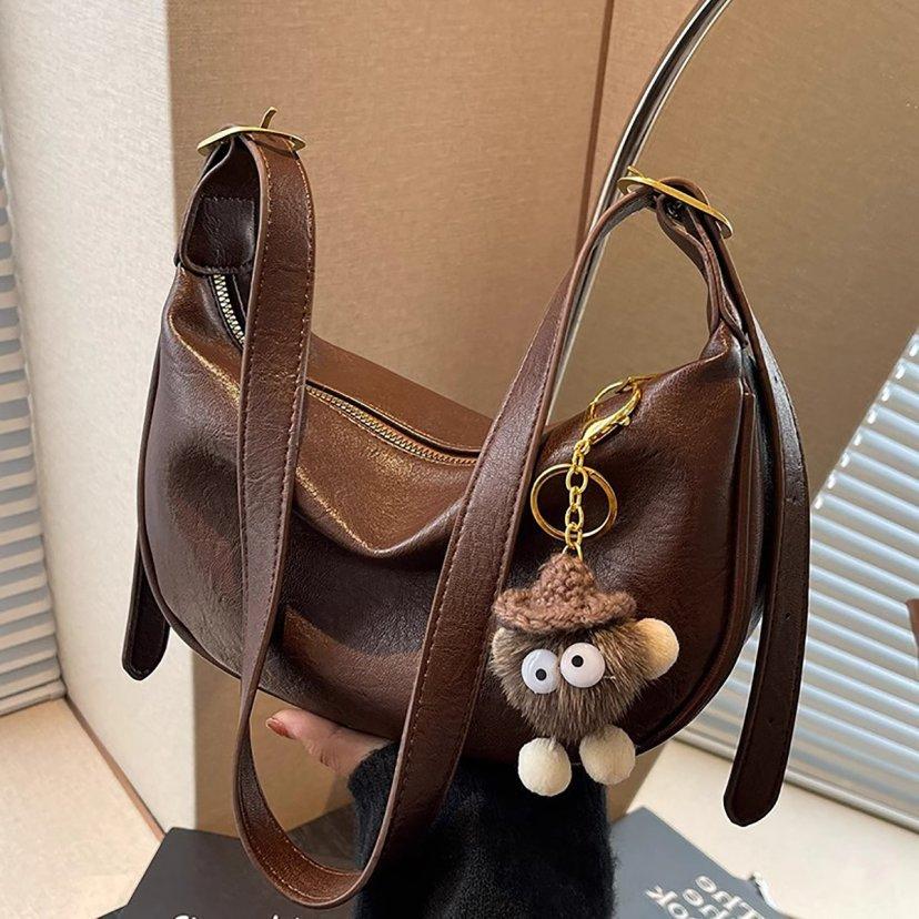 Retro Commuter Dumpling Bag 2025 New Trendy Fashion Casual Shoulder Bag Foreign Style High Texture Messenger Dumpling Bag