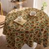 Vintage Sunflower Dining Table Fabric Coffee Table Cloth Round Color Woven Jacquard Tablecloth Pastoral Oil Painting Decorative Cover
