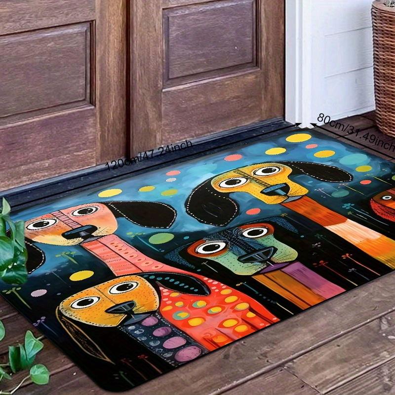 1Pcs Anti Fatigue Kitchen Rugs Playful Puppy Print Waterproof Non-Slip Thick Cushioned Kitchen Mat Heavy Duty Comfort Standing Mat forKitchen Bathroom