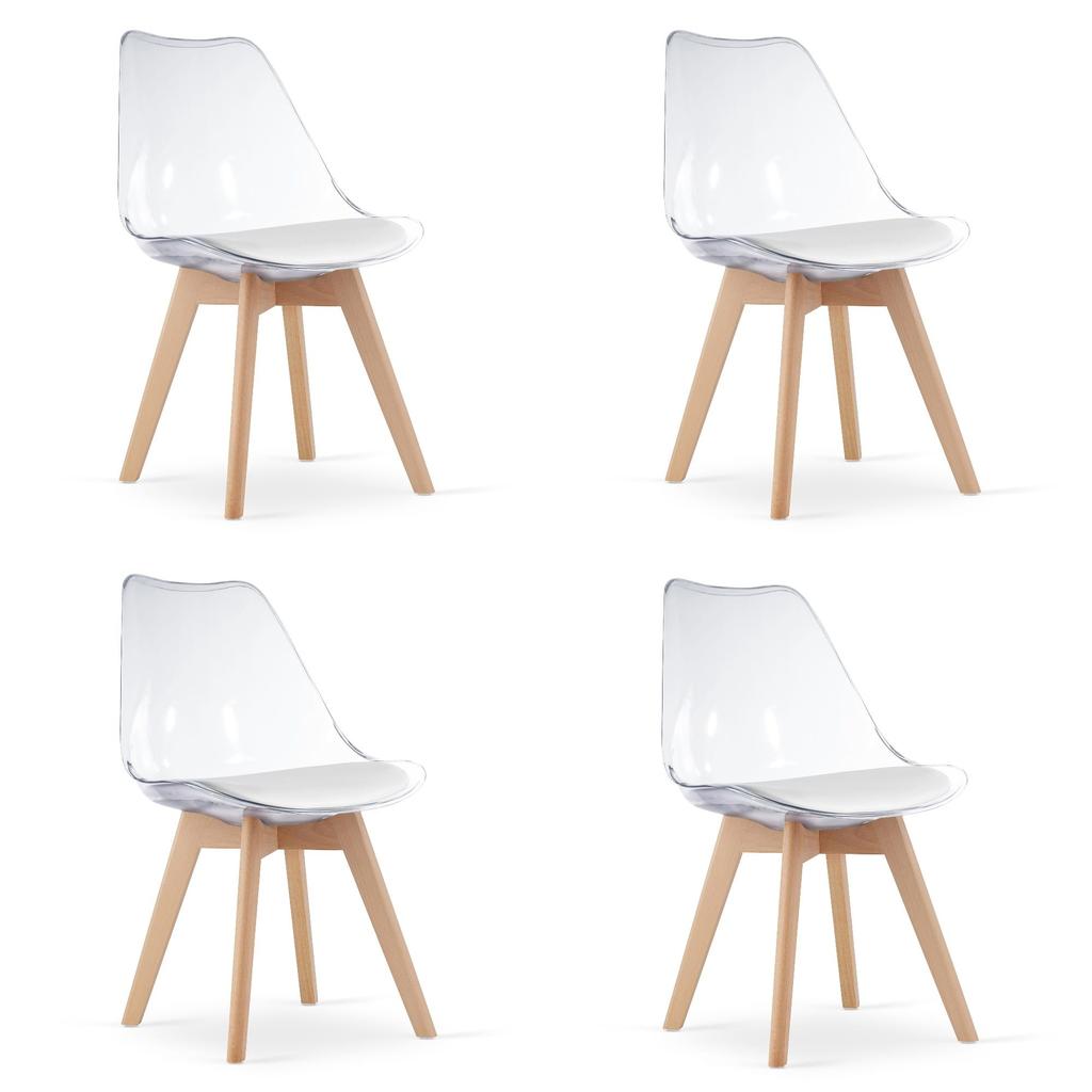 MARK Chair - Transparent / Natural Legs X 4