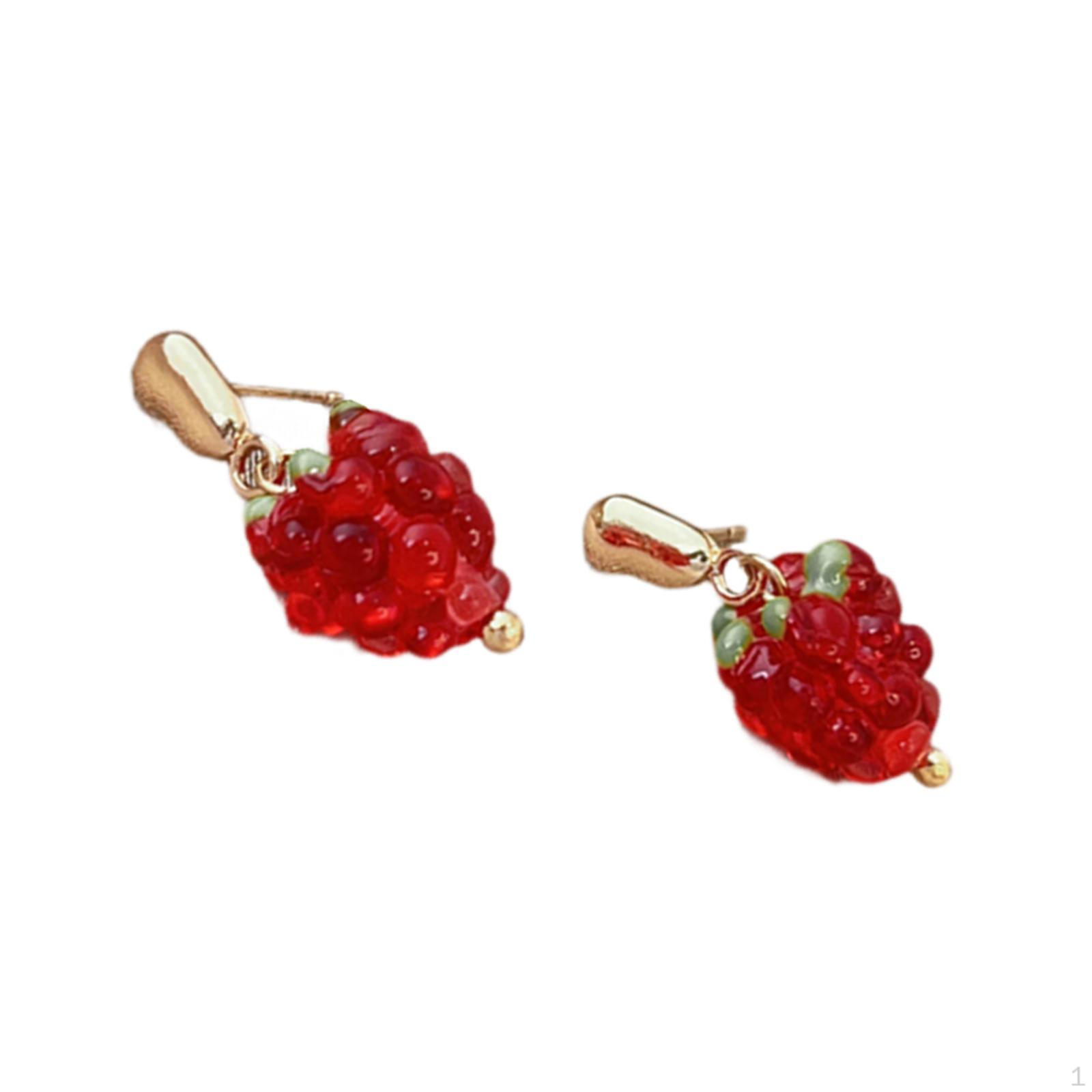 

Малиновые серьги Элегантные летние для женщин Юбилей День рождения Праздничные Stud