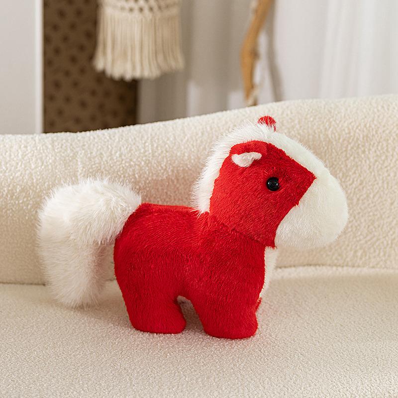 Милая стоящая кукла-пони, плюшевая игрушка, кукла-лошадь по знаку зодиака, талисман года лошади, детская кукла 25cm（0.25kg）