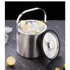 3/4L Stainless Steel Insulated Ice Bucket Double Walled Beverage Tub Comfortable Carry Handle Ice Container Bar Tools
