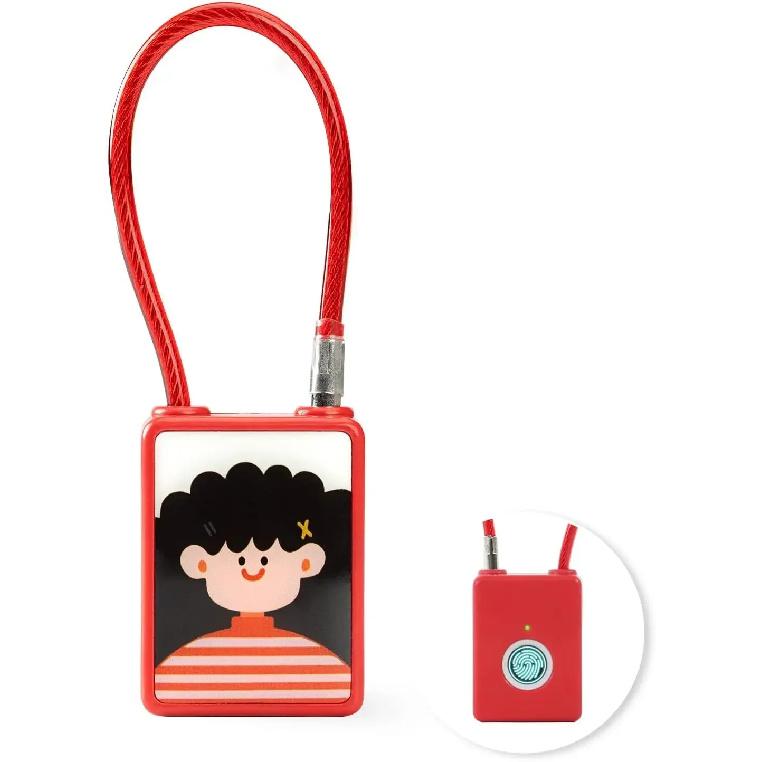 Fingerprint Padlock, Fingerprint Locker Lock, Smart Biometric Thumbprint Padlock Keyless Rechargeable Cable Lock Cabinet Locks Yes