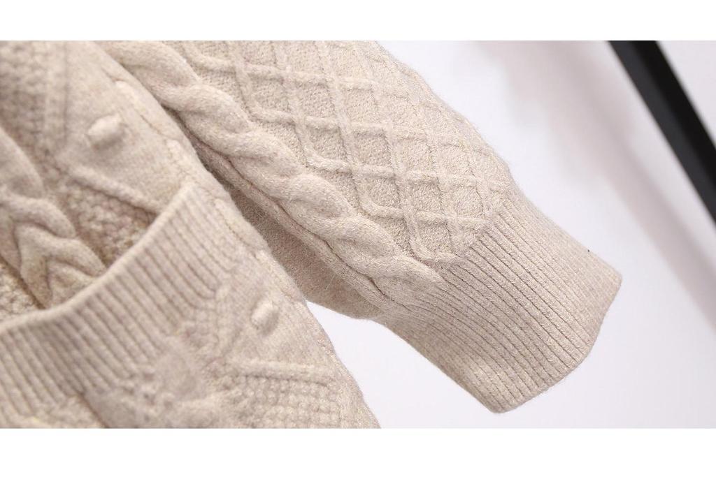 Women's Mid-Length Wool Knit Cardigan Coat with Horn Buttons - Versatile, Stylish & New for Spring 2026